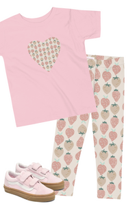 Pink Strawberries & Cream Kid's Short Sleeve Tee (2T-5T)