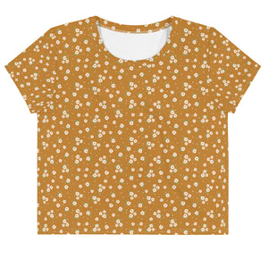 Field of Gold Floral Crop Tee
