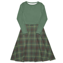 Vintage Teal Plaid Midi Dress