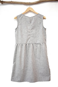 Alesia Dress in Navy & Grey - Size Small | Handmade | OOAK