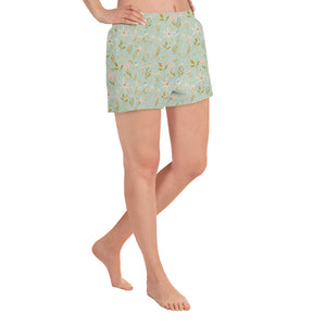 Mint Floral Recycled Athletic Shorts
