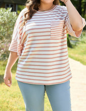 Amari Plus Size Stripe Waffle Knit Top (1X-4X)
