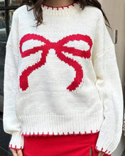 Bow Graphic Round Neck Long Sleeve Sweater (S-XL) 3 Colors