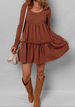 Everleigh Ribbed Frilled Trim High Waist Dress (S-XL)