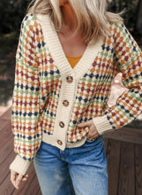 Seraxie Pattern Knit Front Sweater (S-XL)