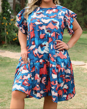 Palmer Plus Size Ruffled Short Sleeve Dress (1X-4X)