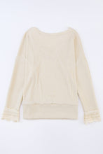 Isabella Texture Lace Trim Long Sleeve Top (S-2XL)