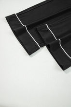 Black Contrast Trim Hooded Lounge Cardigan and Pants Set (S-XL)