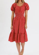 Sweetheart Red Check Smocked Dress (S-2XL)