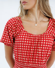 Sweetheart Red Check Smocked Dress (S-2XL)