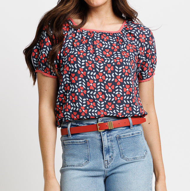 Splendid Navy Floral Top (XS-XL)
