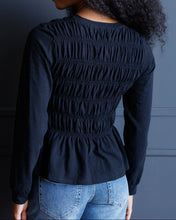 Long Sleeve Smocked Tee (XS-2XL)