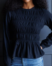 Long Sleeve Smocked Tee (XS-2XL)