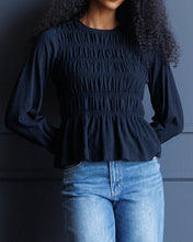 Long Sleeve Smocked Tee (XS-2XL)