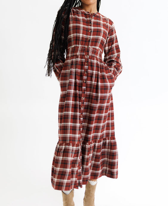 Natalia Brick Plaid Dress (XS-2XL)