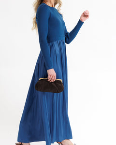 Soho Dark Blue Satin Dress (XS-2XL)