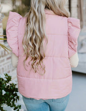 Ruffle Sleeve Snap Puffer Vest (S-XL)