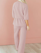 Makenna Textured Ruffle Hem Pajama Lounge Set (S-XL)