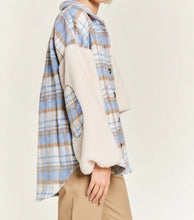 Plaid Fuzzy Sleeve Jacket (S-XL)