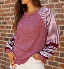 Kelsey Striped Raglan Long Sleeve Loose Top (S-2XL) 3 Colors