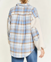 Plaid Fuzzy Sleeve Jacket (S-XL)