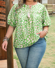 Selena Plus Size Floral Tassel Tie Blouse (1X-4X)