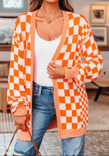 Wrenley Checkered Open Front Drop Shoulder Cardigan (S-XL)