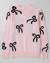 Bow Pattern Round Neck Loose Fit Sweater (S-XL)