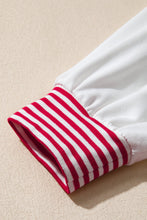 Aaliyah Red Striped Patchwork Sleeve Colorblock Sweatshirt (S-XL)