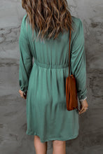 Julianna Button Up High Waist Long Sleeve Dress (S-2XL) 2 Colors