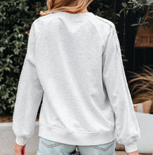Peyton Lace Patchwork Raglan Sleeve Crew Neck Sweatshirt (S-XL)