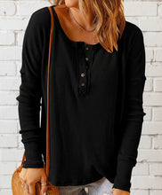 Harper Waffle Knit Henley Top (S-2XL) 3 Colors