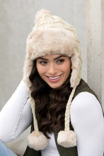 Cable Weave Pom Trapper Hat (OS) 4 Colors