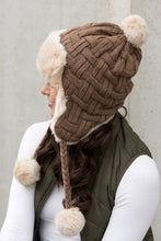 Cable Weave Pom Trapper Hat (OS) 4 Colors
