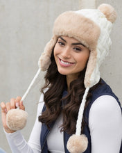 Cable Weave Pom Trapper Hat (OS) 4 Colors