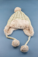 Cable Weave Pom Trapper Hat (OS) 4 Colors