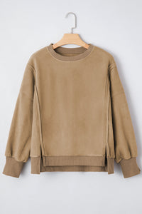 Tatum Fuzzy Sherpa Splicing Pullover Sweatshirt (S-XL)