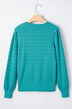 Kay Knit Ribbed Cuffs Crew Neck Sweater (S-XL) 3 Colors