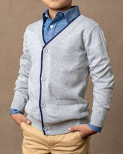 Tipped Cardigan with Elbow Patches (2T-7/8)