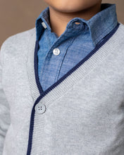 Tipped Cardigan with Elbow Patches (2T-7/8)