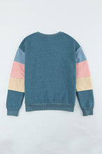 Color Block Round Neck Long Sleeve Sweatshirt (S-XL)