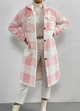 Long Plaid Sherpa Shacket Coat (S-XL)