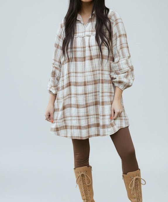 Dana Plaid Babydoll Dress (S-XL)