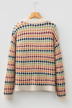 Seraxie Pattern Knit Front Sweater (S-XL)