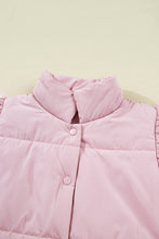 Ruffle Sleeve Snap Puffer Vest (S-XL)