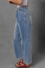 Scottie Blue Washed Pleated Detail Wide Leg Jeans (4-16)
