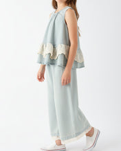 Summer Light Color Denim Lace Girls Set (2-9)