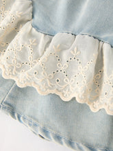 Summer Light Color Denim Lace Girls Set (2-9)