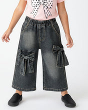 Girls Bow Stretch Wide-Leg Jeans(2-6)