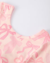 Girls Pink Bow Print Long Sleeve Jumpsuit (2-7)